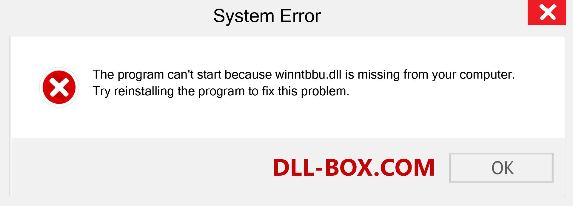  winntbbu.dll file is missing?. Download for Windows 7, 8, 10 - Fix  winntbbu dll Missing Error on Windows, photos, images
